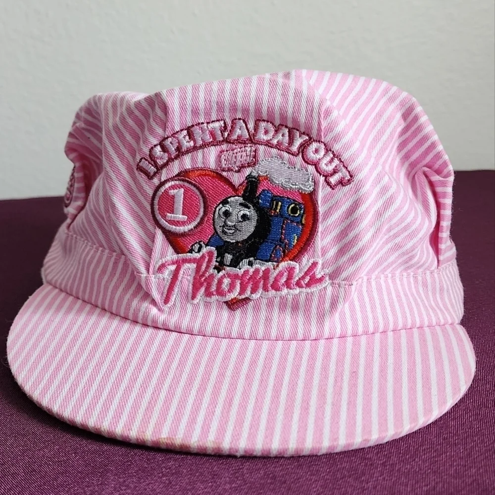 Thomas The Tank Engine Kids Train Cap One Size Fits Most Authentic Patches Pink